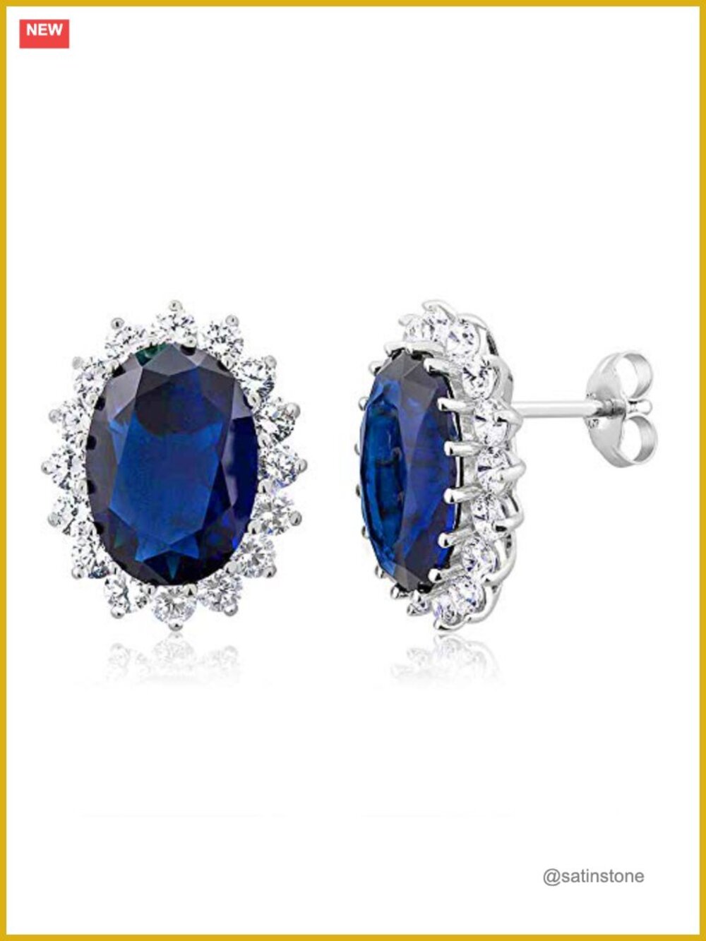15.00 Ct Oval Halo Stud Earrings in 925 Sterling Silver for Women